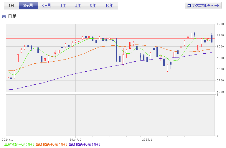 S&P500指数2025年1月