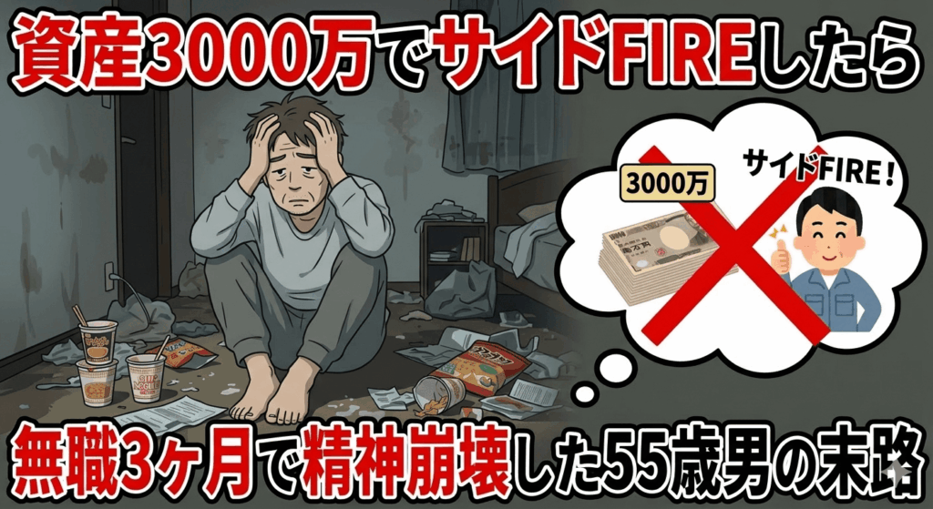 資産3000万でサイドFIREしたら3ヶ月で精神崩壊した55歳男の末路