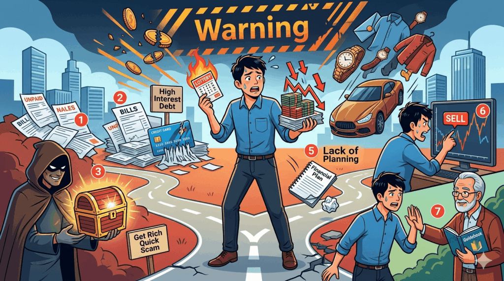 投資で資産1億円を早く達成したくてもやってはいけないNG行動7選