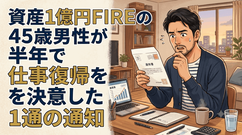 資産1億円FIREの45歳男性が半年で仕事復帰を決意した1通の通知