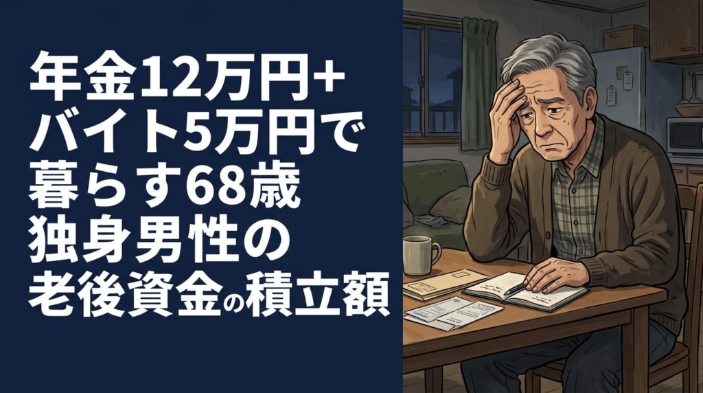 年金12万円+バイト5万円で暮らす68歳独身男性の老後資金の積立額