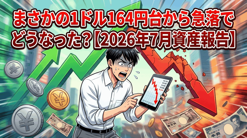 まさかの1ドル164円台から急落でどうなった?【2026年7月資産報告】