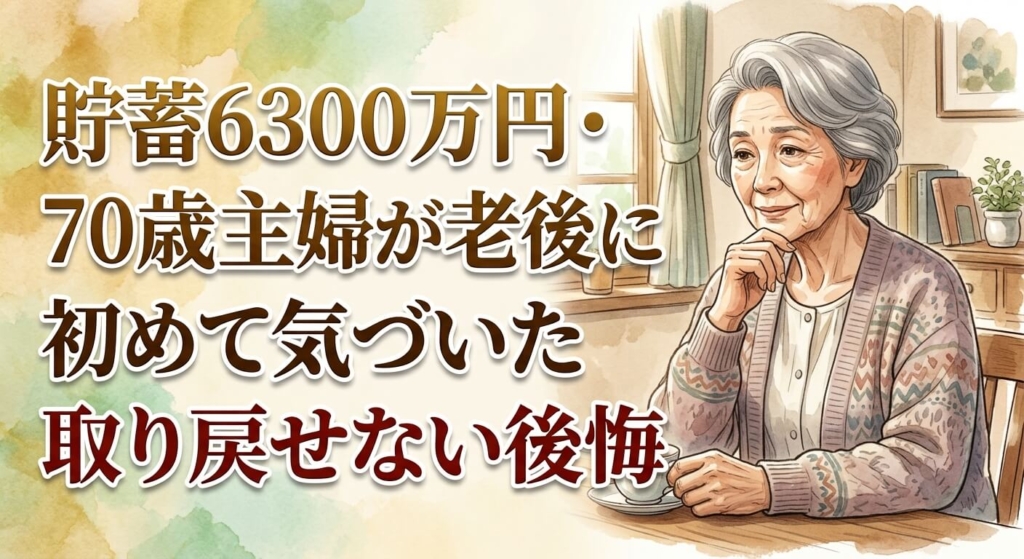 貯蓄6300万円・70歳主婦が老後に初めて気づいた取り戻せない後悔