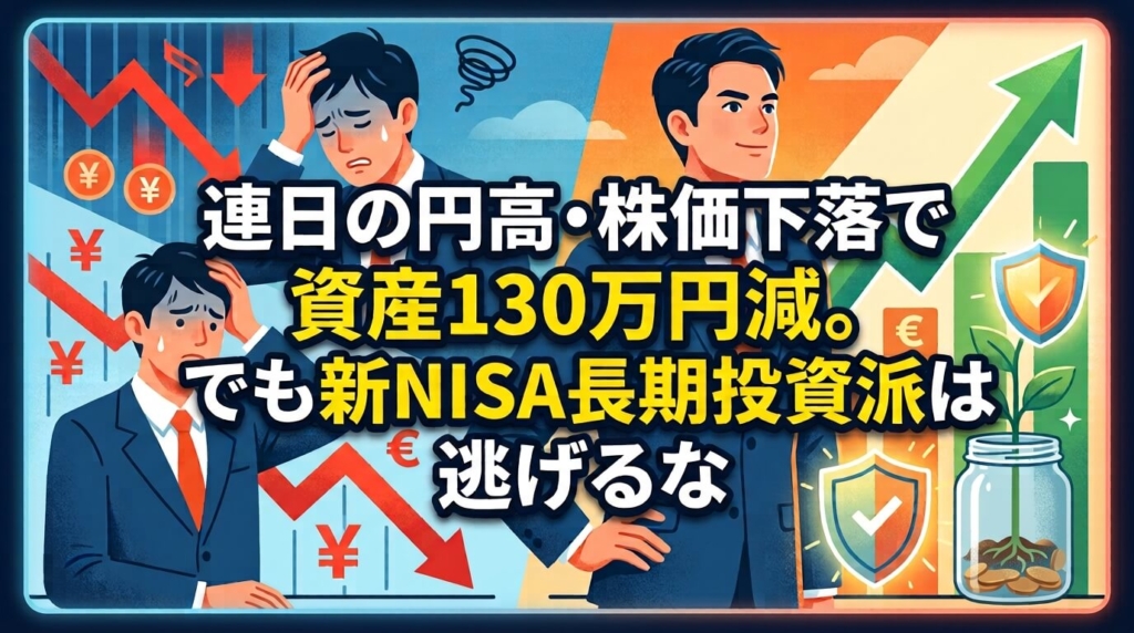 連日の円高・株価下落で資産130万円減。でも新NISA長期投資派は逃げるな