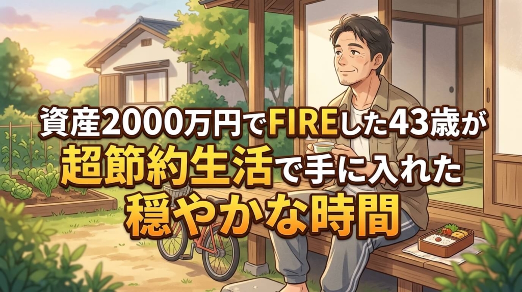 資産2000万円でFIREした43歳が超節約生活で手に入れた穏やかな時間